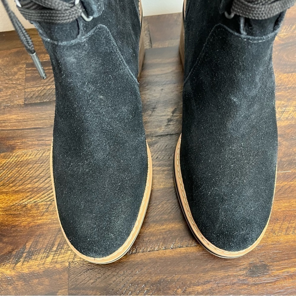 Timberland Sienna Black Suede Leather Lace-up Heeled Boot. NWOT Size 8 #279 - Picture 8 of 11
